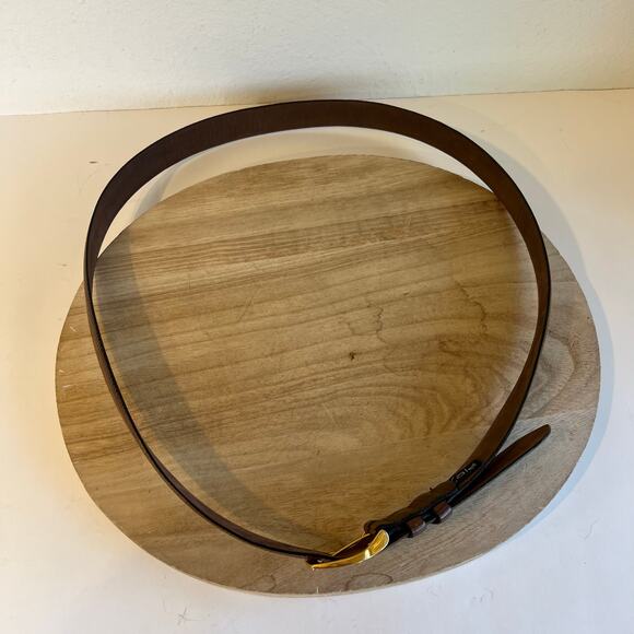 Cale Vintage Brown Genuine Lizard Leather Made in Spain Brass Belt Size XL - Picture 4 of 9